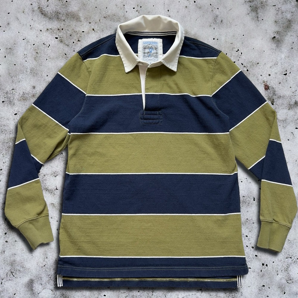 VTG Lands’end Men’s Stripped Rugby Polo shirt size S